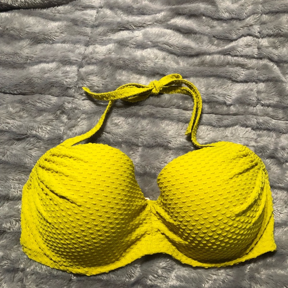 Shade & Shore Yellow Bikini swim top , size 36DD